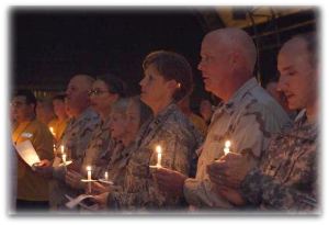 American troops in Djibouti take time to sing Christmas carols.